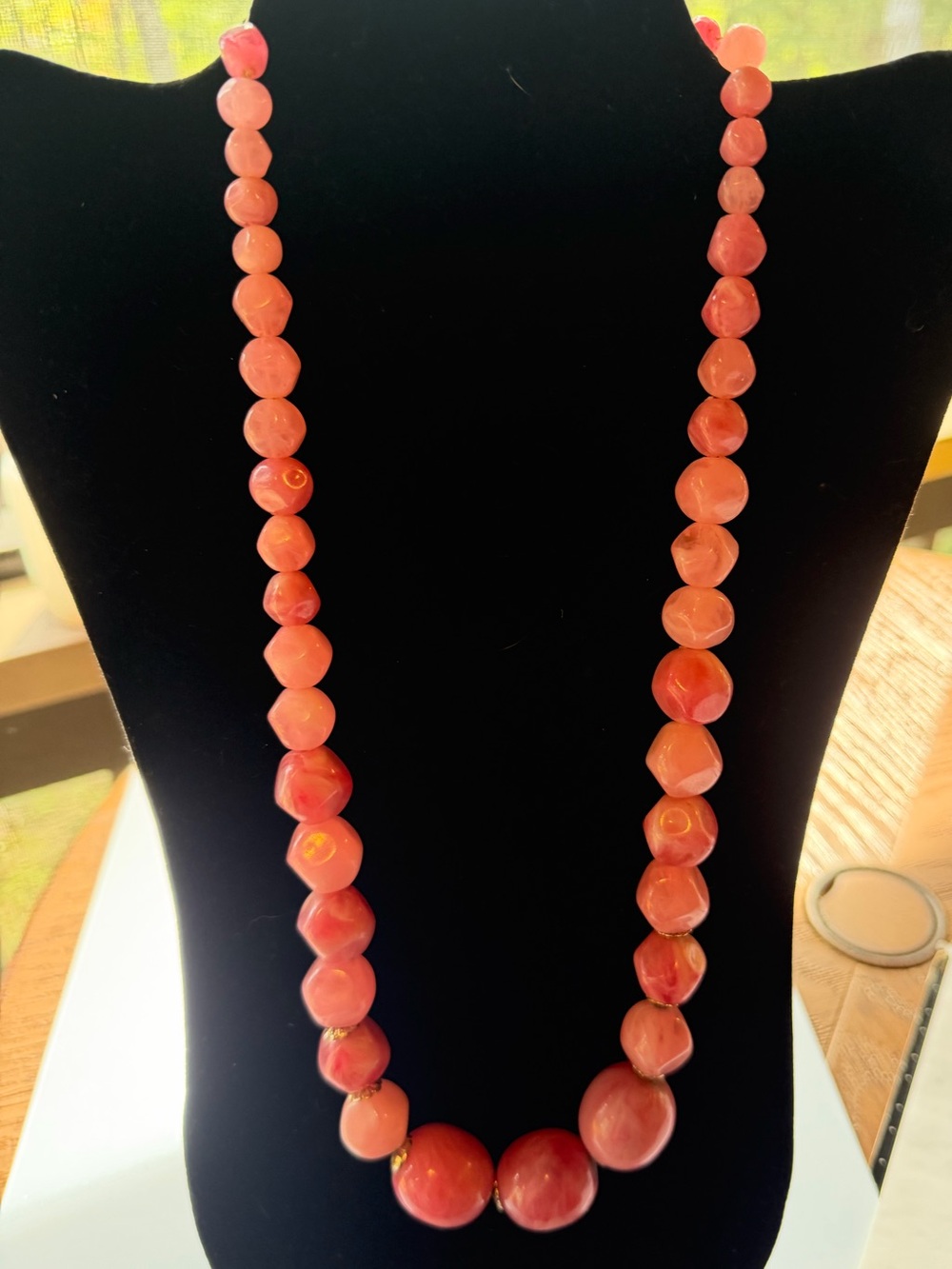 Vintage Graduated Dedign Pink Bead Necklace - Women Jewelry